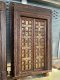 XL85 Ancient Carved Door Decorated with Brass