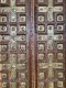 XL85 Ancient Carved Door Decorated with Brass