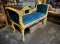 SC1 Wooden Sofa with Blue Silk Seat