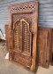 S4 Indian Carved Window with Brass Decor