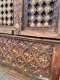 S4 Indian Carved Window with Brass Decor