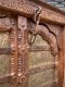 S52 Old Indian Arch Door with Brass Elephants