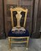 CS32 French Chairs Golden & Blue Set of 6