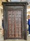 XL81 Exotic Tribal Carved Door with Rare Brass Decor
