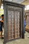 XL81 Exotic Tribal Carved Door with Rare Brass Decor
