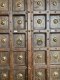 XL81 Exotic Tribal Carved Door with Rare Brass Decor