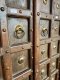 XL81 Exotic Tribal Carved Door with Rare Brass Decor