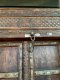 XL50 Antique Solid Wood Door with Brass Stripes and Thick Nails
