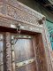 XL50 Antique Solid Wood Door with Brass Stripes and Thick Nails
