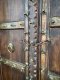 XL50 Antique Solid Wood Door with Brass Stripes and Thick Nails