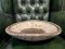 DCI43 Solid one wood carved plate with brass decor