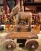DCI42 Wood Carved Cow with Trolly