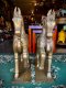 BRI38 Wooden Horses with Embossed Brass Set of 2
