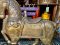 BRI38 Wooden Horses with Embossed Brass Set of 2