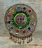DCI107 Egyptian Green Glass Plate with Crystals