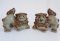 Shi Shi Lion-Dog pair, Okinawa ceramic Shi-Shi Dog Lion statuettes
