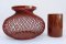 Lacquered Weaving Bamboo Ikebana vase with Ceramic insert