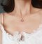 18K Rose Gold Half Crystal Necklace