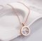 18K Rose Gold Half Crystal Necklace