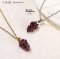 Garnet Grape Shape Necklace สร้อยคอพร้อมจี้ รุ่น N04-1