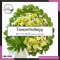 พวงหรีดดอกไม้สด โทนสีเขียวสดใส จาก LBL008