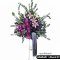 พวงหรีดสแตนด์ดอกไม้สด ม่วงพิมาน (LStand07.1) ทรงสูง โทนสีชมพู-ม่วง จัดด้วยลิลลี่และกล้วยไม้