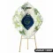พวงหรีดกระดานดอกไม้สด รุ่นพชรมาลา โทนสีขาว-เขียว (LWD01)