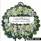 พวงหรีดดอกไม้สด นิราศรัย (LXL19) โทนสีขาว-เขียว จัดด้วยลิลลี่ขาวและดอกบอลลูน