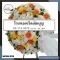 พวงหรีดดอกไม้สดดีไซน์โมเดิร์นโทนสีขาว-ส้ม ส่งฟรี อ.เมืองนครสวรรค์
