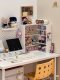 ชั้นโชว์แบบวางเข้ามุมมีประตูปิดกันฝุ่นสไตลล์ Modern ไม้ MDF ใส่ Art Toy รุ่น ikeda