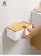กล่องใส่ทิชชู่,กล่องใส่กระดาษชำระติดผนังในห้องน้ำ สไตลล์มินิมอล ฝาไม้ รุ่น Ayuta