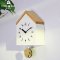 นาฬิกาแขวนติดผนังรูปทรงบ้าน วัสดุไม้สน แบรนด์ DODEKA รุ่น BIRD HOME SWEET