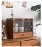 ตู้เก็บของแบบตั้งโต๊ะเอนกประสงค์,ลิ้นชัก,กระจกสไลลด์,ใส่แก้วกาแฟ,ใส่ของ งานไม้ย้อมสีรุ่น MINASE