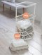 ชั้นวางของในบ้านแบบมีล้อเข็น+ตะกร้าเหล็กที่จับไม้ Style Minima รุ่นl Japan Smart Storage Basket Cart