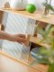 ตู้ไม้ใส่จาน,ชามในห้องครัว ไม้สนแบบกระจกบานเลื่อนญี่ปุ่น JAPAN WIND WOOD KITCHEN CABINET