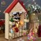 ของตกแต่งบ้าน Theme คริสมาสต์ กล่องไม้ใส่ของ 24 ช่องรูปบ้าน SANTA HOUSE 24 DAY WOOD BOX