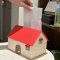 กล่องใส่ทิชชู่แบบวางตั้งโต๊ะแต่งบ้านสไตลล์ Nordic รุ่น CUTE RED LITTLE HOUSE ทิชชู่แบบแผ่น