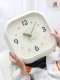 นาฬิกาแขวนผนัง สไตล์มินิมอลโมเดิร์น โทนสีครีมนวลพาสเทล ดีไซน์สี่เหลี่ยมโค้งมนสวยเก๋ เดินเงียบสนิทไร้เสียงรบกวน รุ่น SAWA แบรนด์ NEO KOREA