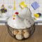 ตะกร้าเก็บไข่,ตะกร้าใส่ไข่แบบตั้งโต๊ะ,ของใช้ในครัว รูปแม่ไก่กกไข่ วัสดุ เซรามิค สไตลล์ Nordic