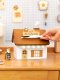 กล่องทิชชู่บ้านไม้ My Cozy Nest สไตล์มินิมอล นอร์ดิก ของแต่งบ้านรูปบ้าน ขนมปัง เบเกอรี่ กล่องใส่กระดาษทิชชู่แบบตั้งโต๊ะ ฝาเปิดแม่เหล็ก เติมกระดาษง่าย