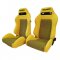 Pair of Used JDM RECARO SR3 Yellow Wildcat SEATS RACING BMW HONDA PORSCHE AUTO CARS