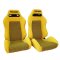 Pair of Used JDM RECARO SR3 Yellow Wildcat SEATS RACING BMW HONDA PORSCHE AUTO CARS