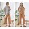 Orange-Blue Cotton Florals Pajamas (Made in Korea)