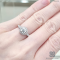 แหวนแต่งงานเพชรทรงล้อม Halo ครึ่งกะรัต เซอร์GIAทองขาว18k