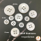 Shell buttons, white 9 mm