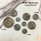 Shell buttons, brown, 15 mm.