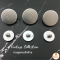 Silver buttons, matte finish, 15 mm.