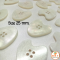 Heart White Pearl Buttons 25 mm