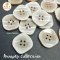 Square Buttons Brown Two Tone 25 mm