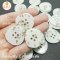 Square Buttons White Pearl  25 mm